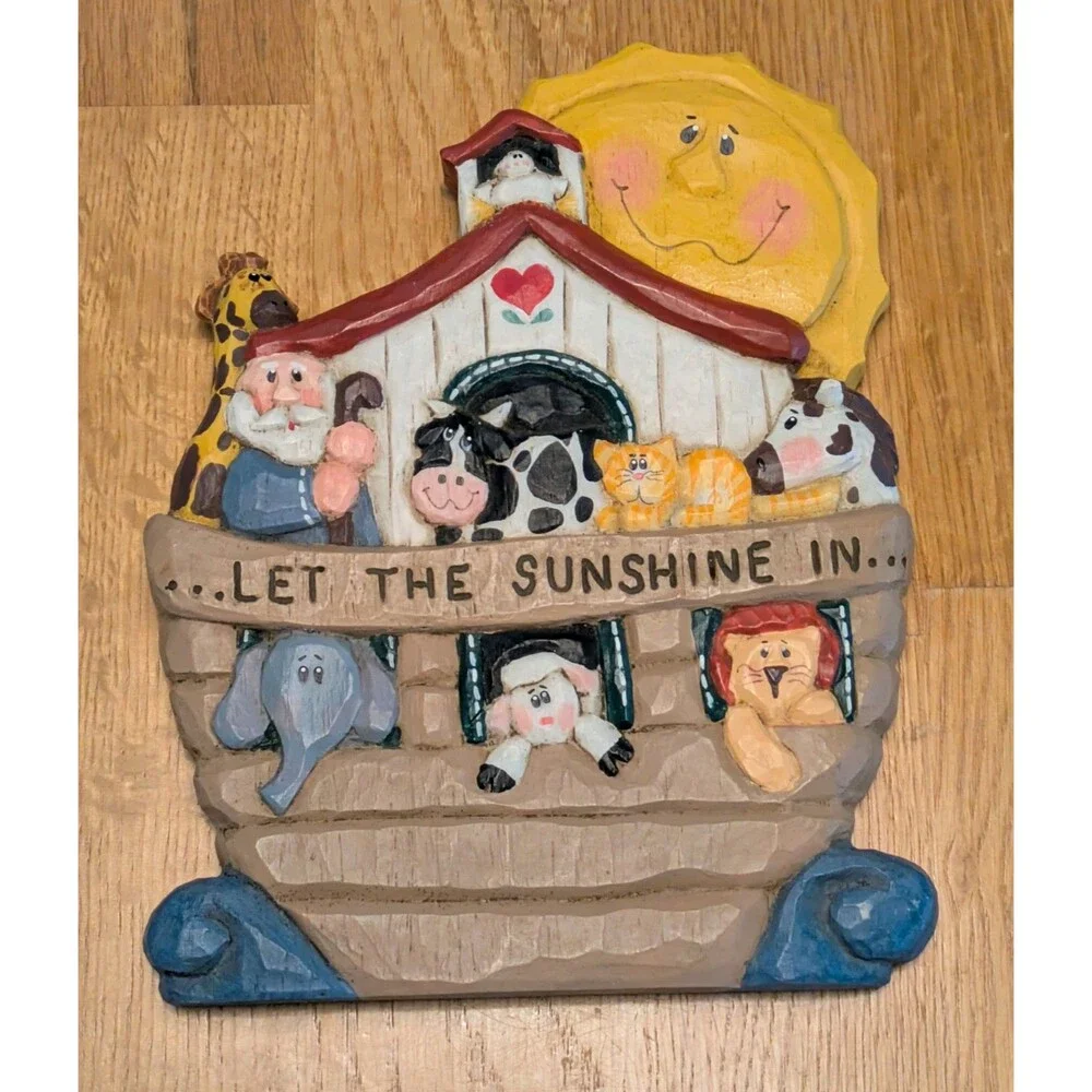Eddie Walker Noah's Ark Wall Hanger Plaque Let The Sunshine In Childs Room Decor